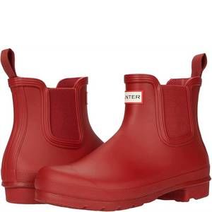 NEW HUNTER women's original chelsea rain boot in military red